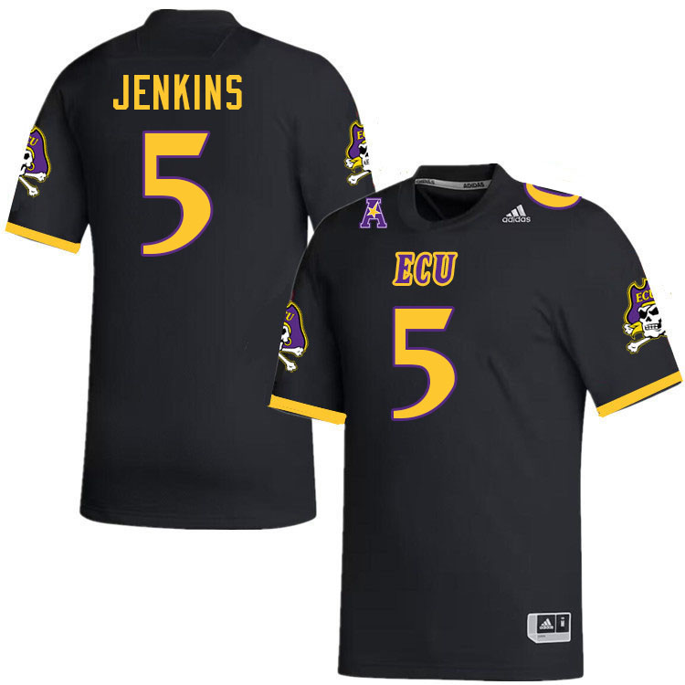 East Carolina Pirates #5 Parker Jenkins College Football Jerseys,Uniforms-Black